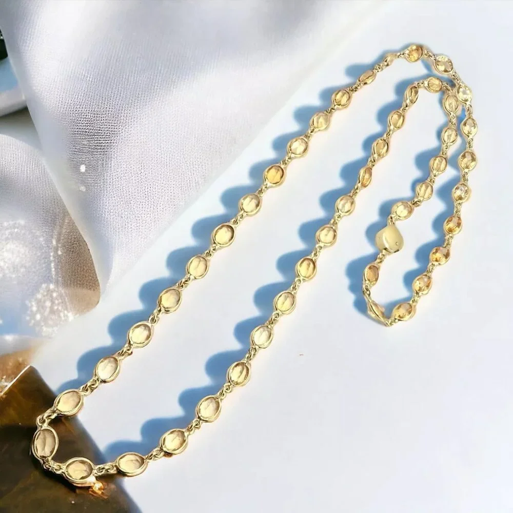 Rare! Authentic Laura Munder 18k Yellow Gold Citrine Long 24